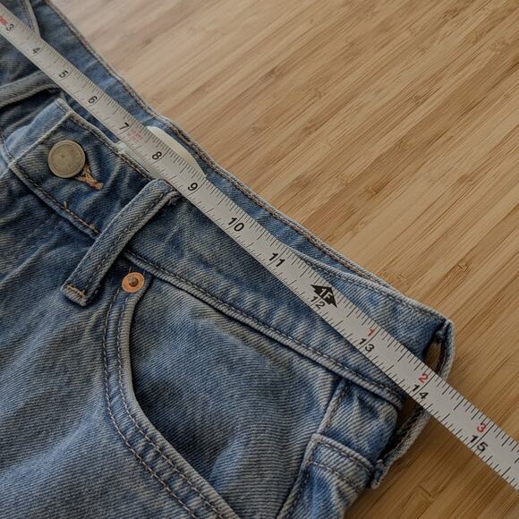 Oak + Fort Blue Denim High-rise Straight Leg Jeans, size 27 - Picture 7 of 8